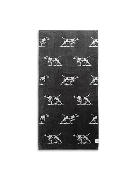 DOG DAYS BEACH TOWEL - CHARCOAL - SILVER