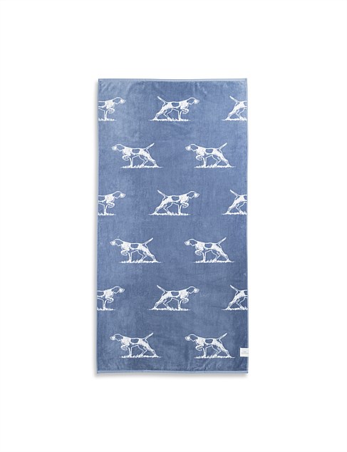 DOG DAYS BEACH TOWEL - DENIM - WHITE