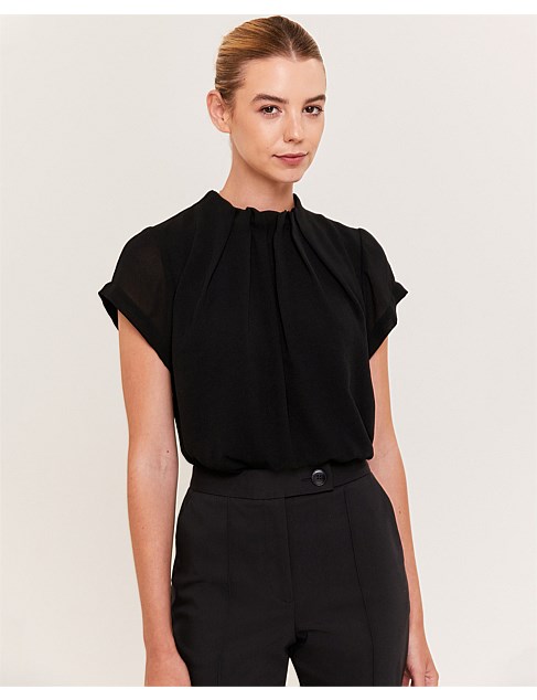 Willa High Neck Short Sleeve Top