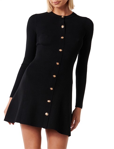 JOLIE BUTTON THROUGH MINI KNIT DRESS