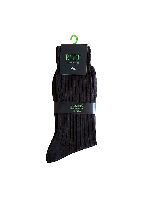 COTTON RIBBED SOCKS 3 PACK