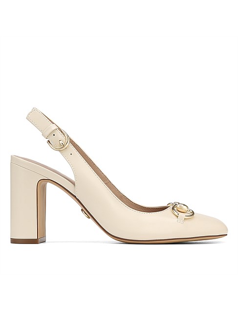 Prudence Vintage Ivory Box Leather Slingback