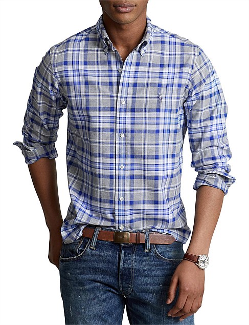 Custom Fit Plaid Oxford Shirt