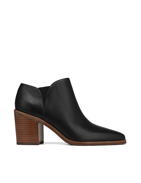 Presli Black Leather Ankle Boot