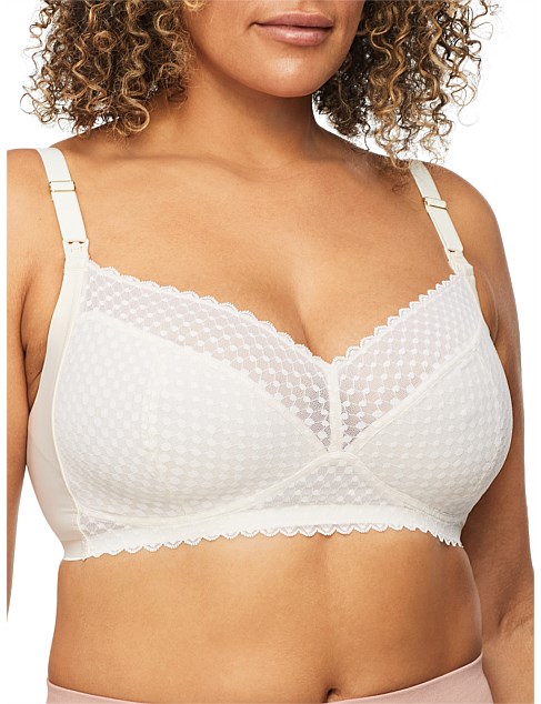 REVIVE WIRE-FREE LACE NURSING BRA PEARL