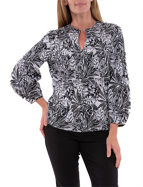 Long Sleeve Pintuck Shirt