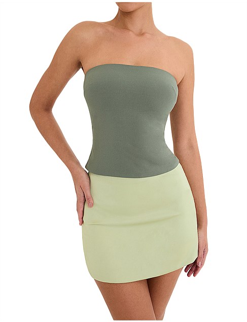 MISTRESS ROCKS CREPE STRAPLESS TOP