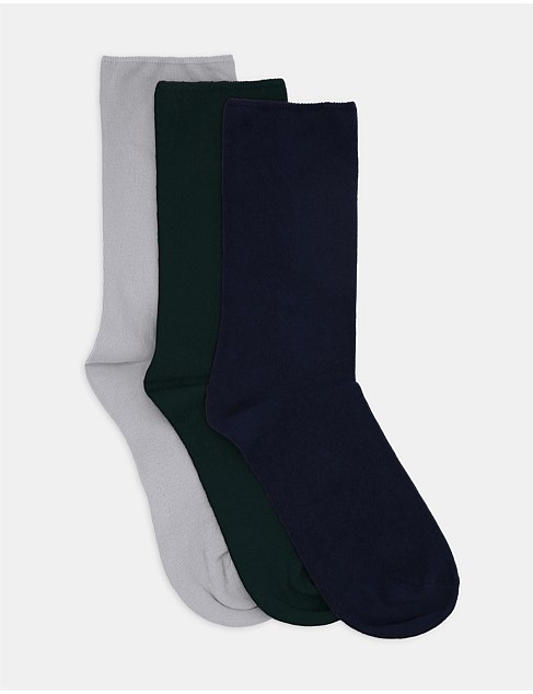 3 pack women's comfort top crew cut sock