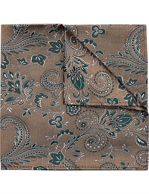 Two-Tone Floral Jacquard Silk Pocket Square