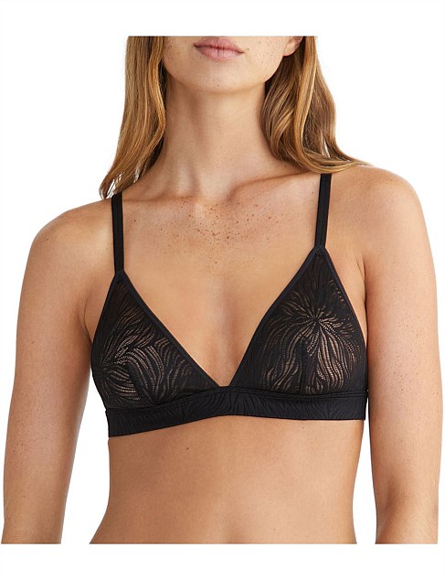 SHEER MARQUISETTE LACE UNLINED TRIANGLE BRALETTE