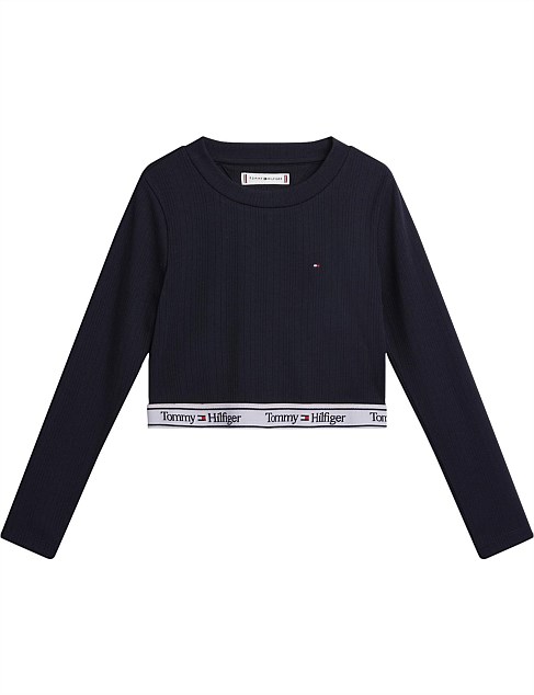 TOMMY TAPE RIB CROP TOP (Girls 8-14)