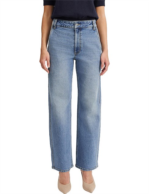 Australian Cotton Blend High Waist Wide Leg Jean