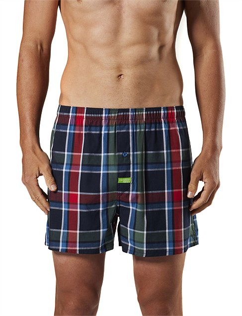 Deep Water Check Bamboo Blend Yarn Dyed Woven Boxer