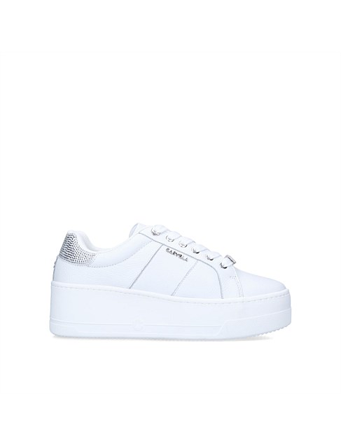 CONNECTED WHITE LEATHER SNEAKERS