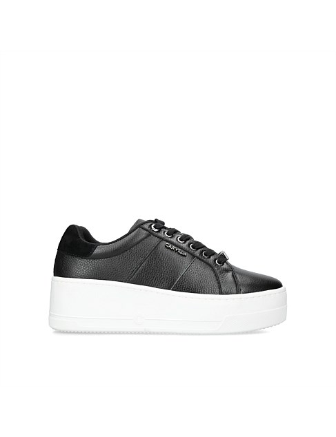 CONNECTED BLACK LEATHER SNEAKERS