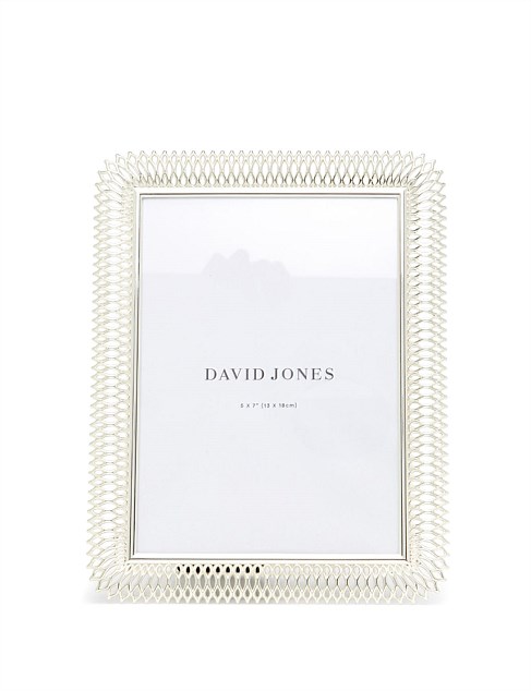 Wickham Lattice Silver Metal 5 x 7 Photo Frame