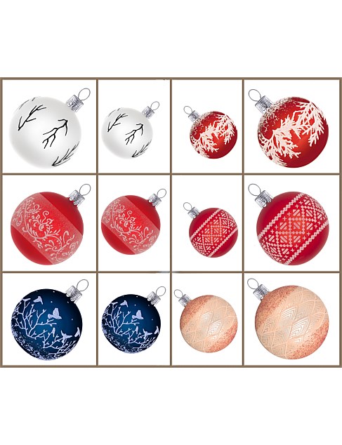 CLASSIC EUROPEAN GLASS ASSORTED BAUBLE SET OF 12