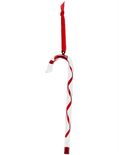 17CM CANDY CANE GLASS ORNAMENT