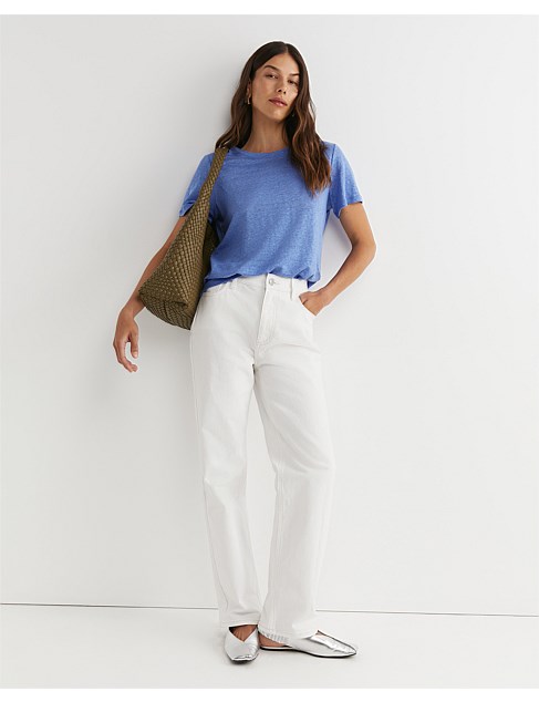 TONIA CREW NECK LINEN TEE