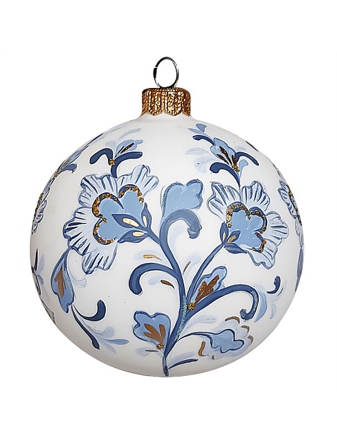 10CM DELFT FLOWER EUROPEAN GLASS BAUBLE