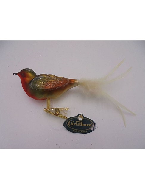 HAND DEC RED ROBIN BIRD ORN