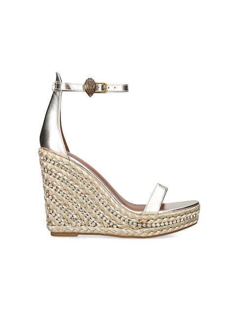 SHOREDITCH WEDGE GOLD LEATHER WEDGES