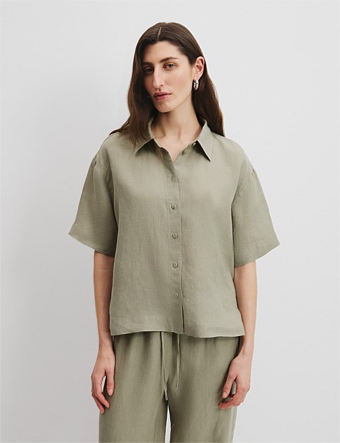 Organically Grown Linen Short Sleeve Shirt