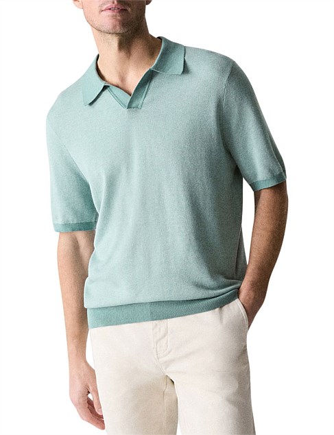 Silk Cotton Birdseye Polo