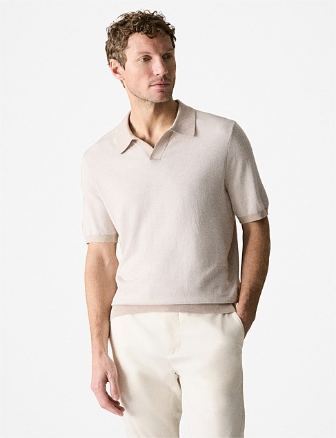 Silk Cotton Birdseye Polo