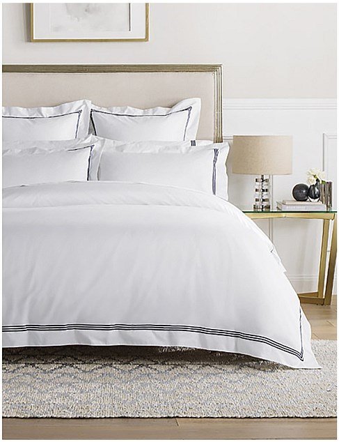 PALAIS KING TAILORED QUILT COVER IN MIDNIGHT/WHITE