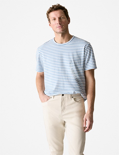 Linen Cotton Stripe T-Shirt