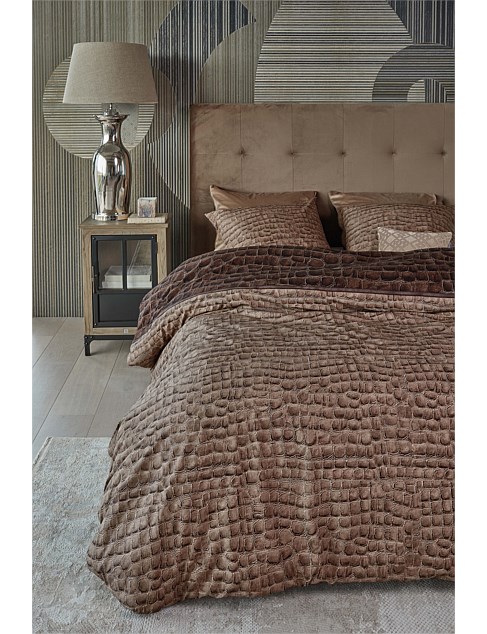 Rivièra Maison Croco Brown Cotton QCS - King Bed