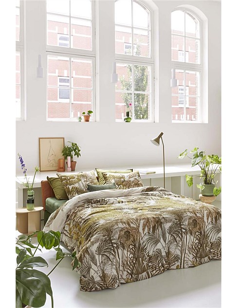 Caribe Ochre Cotton Quilt Cover Set - King Bed