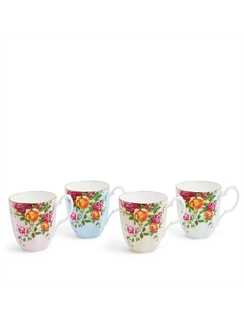 Old Country Roses Mug Set of 4 Mixed