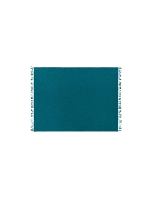 Nevis 100% Lambswool Throw In Turquoise