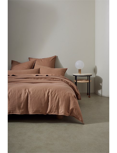 Ravello Super King Linen Flat Sheet In Biscuit