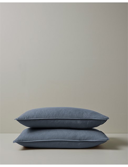 Ravello Linen Std P/Case Pair In Denim