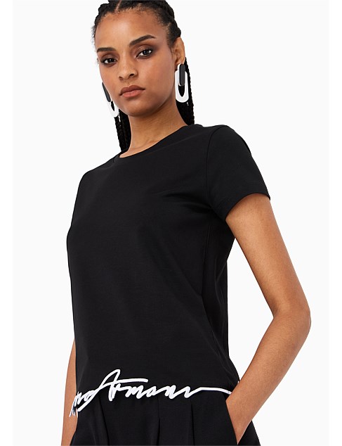 WOMAN'S REGULAR SIGNATURE TRIM T-SHIRT