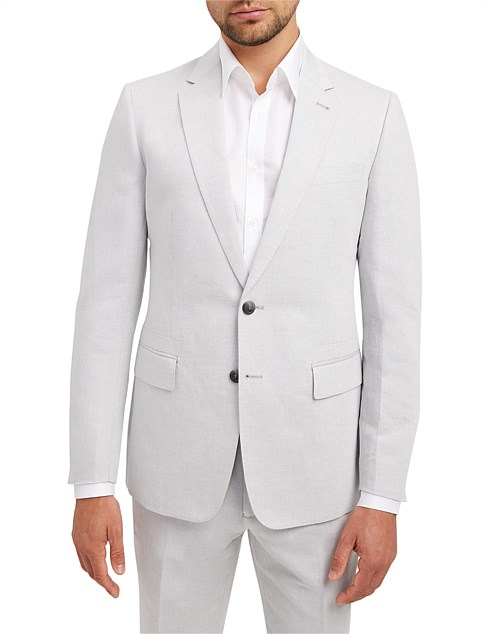 LINEN COTTON TWILL SUIT JACKET