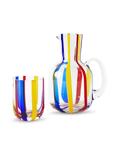 Island Stripe Carafe & Glass One Size