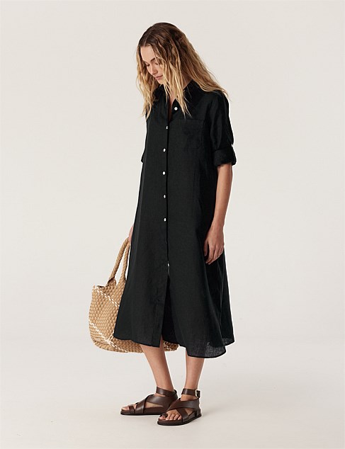 PURE LINEN SHIRT DRESS