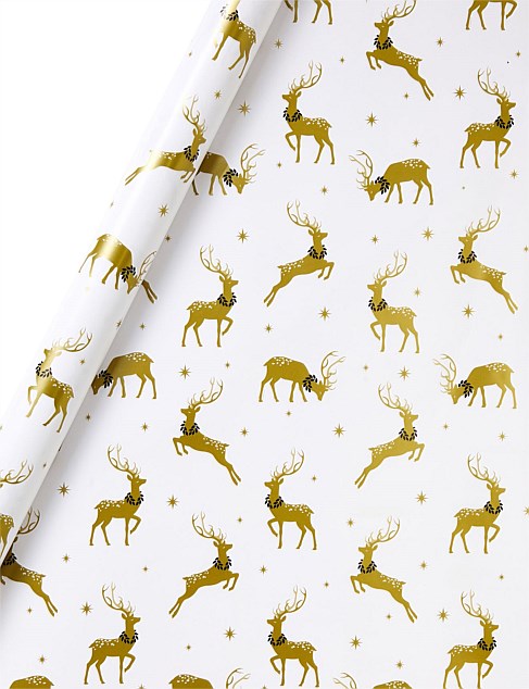 5 M CHRISTMAS ROLLWRAP GOLDEN DEERS