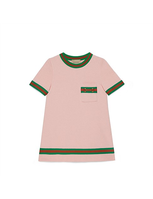 Children's cotton jersey dress with Horsebit