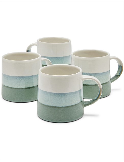 AYR GREEN OMBRE GLAZE MUG S4