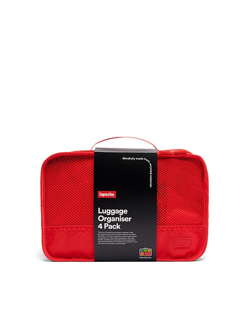 Luggage organiser set of 4 red