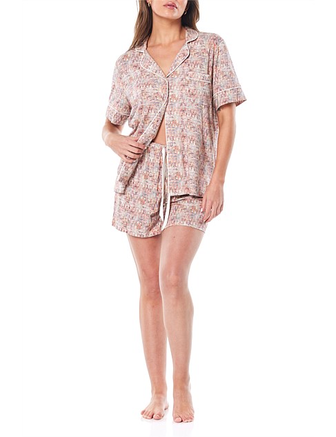 zig zag modal short sleeve short pj set