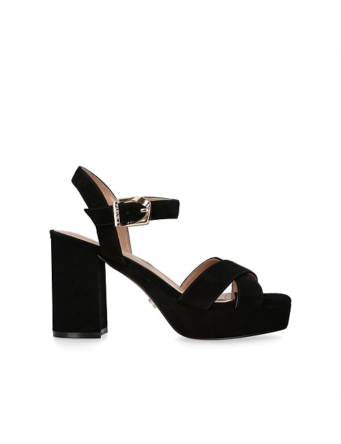 SERAFINA 100 BLACK SUEDE HEELS