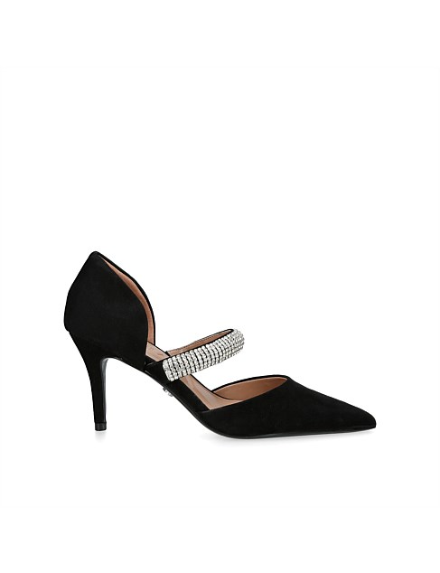 AMALFI COURT BLACK SUEDE HEELS