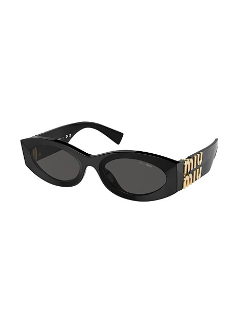 0MU 11WS Oval BLACK DARK GREY Female Sunglass