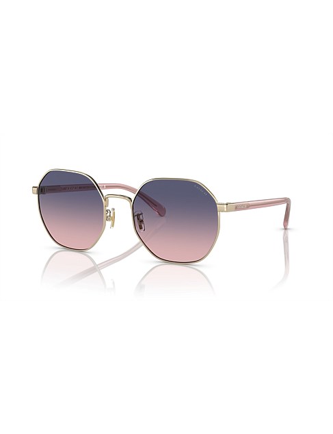 CH556 Irregular GOLD BLUE PINK GRADIENT Female Sunglass